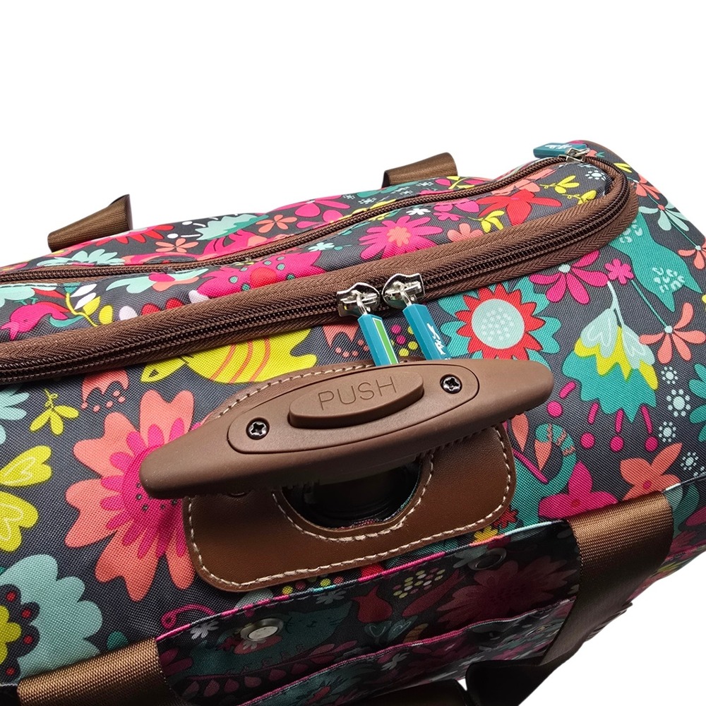 Lily Bloom 15 Carry On Rolling Suitcase Floral Lightweight Travel Bag Women - Picture 5 of 6